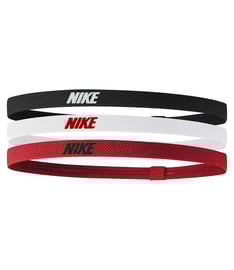 Nike Elastic Headbands 2.0 Saç Bandı 3'lü Paket Siyah Beyaz Kırmızı
