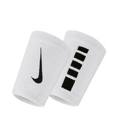 Nike Elite Doublewide Çift Taraflı Bileklik 2'Li Paket Beyaz Siyah