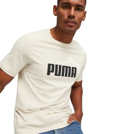 Puma Essentials+ 2 Colour Logo Kısa Kollu T-Shirt Bej
