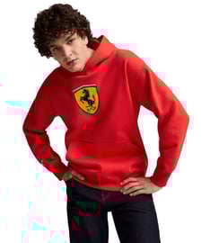 Puma Scuderia Ferrari Race Big Shield Kapüşonlu Sweatshirt Kırmızı