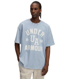 Under Armour Heavyweight Varsity Oversize Kısa Kollu T-Shirt Mavi