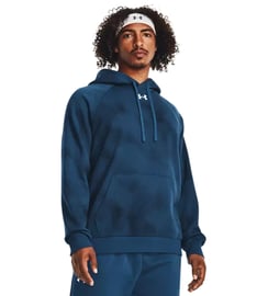Under Armour Rival Fleece Printed Kapüşonlu Sweatshirt Mavi