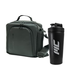 MuscleCloth Elite Termo Çanta Seti + Paslanmaz Çelik Shaker 739 ml Siyah
