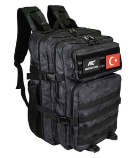 MuscleCloth Tactical Sırt Çantası Siyah Kamuflaj