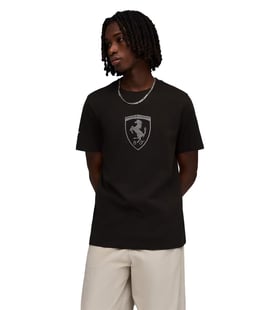 Puma Scuderia Ferrari Tonal Shield Kısa Kollu T-Shirt Siyah