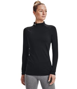 Under Armour ColdGear Authentics Mockneck Kadın T-Shirt Siyah