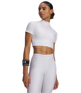 Under Armour HeatGear Kadın Kısa Kollu Crop Mock Beyaz