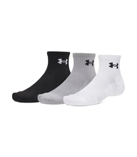 Under Armour Performance Cotton 3'lü Paket Quarter Çorap Siyah Beyaz Gri
