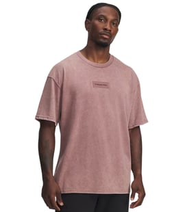 Under Armour Project Rock Heavyweight Oversize Kısa Kollu T-Shirt Bordo