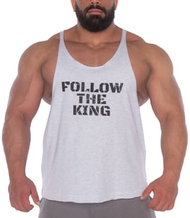 Kingsize Follow The King Antrenman Atleti Ön Baskılı Açık Gri Melanj