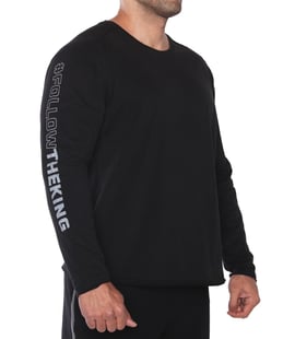 Kingsize Follow The King Uzun Kollu T-Shirt Siyah