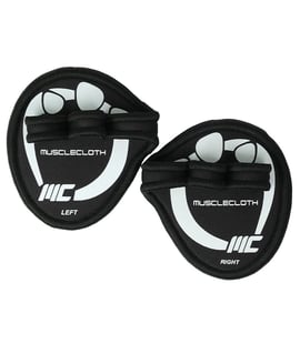 MuscleCloth Grip Pads Fitness Eldiveni Siyah