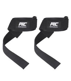 MuscleCloth Padded Lifting Straps Siyah