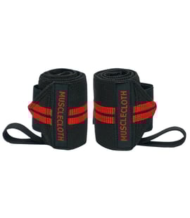 MuscleCloth Pro Wrist Wraps 2'li Paket Siyah Kırmızı