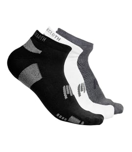 MuscleCloth Stay Fresh Çorap 3'Lü Paket Gri Beyaz Siyah