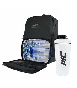 MuscleCloth Termo Sırt Çantası + Paslanmaz Çelik Shaker 739 ml Beyaz