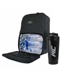 MuscleCloth Termo Sırt Çantası + Paslanmaz Çelik Shaker 739 ml Siyah