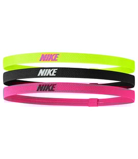 Nike Elastic Headbands 2.0 Saç Bandı 3'lü Paket Yeşil Siyah Pembe