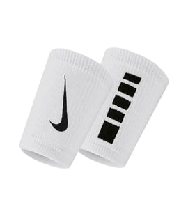 Nike Elite Doublewide Çift Taraflı Bileklik 2'Li Paket Beyaz Siyah