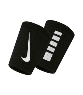 Nike Elite Doublewide Çift Taraflı Bileklik 2'Li Paket Siyah Beyaz