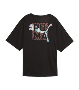 Puma Animal Remix Boyfriend Kadın Kısa Kollu T-Shirt Siyah