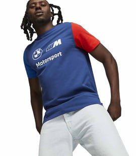 Puma Bmw Mms Essentials Logo Kısa Kollu T-Shirt Mavi