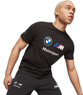 Puma Bmw Mms Essentials Logo Kısa Kollu T-Shirt Siyah