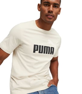 Puma Essentials+ 2 Colour Logo Kısa Kollu T-Shirt Bej