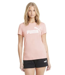 Puma Essentials Logo Kadın Kısa Kollu T-Shirt Pembe