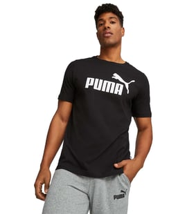 Puma Essentials Logo Kısa Kollu T-Shirt Siyah