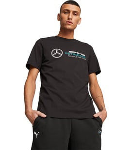 Puma Mercedes AMG Petronas Ess Logo Kısa Kollu T-Shirt Siyah