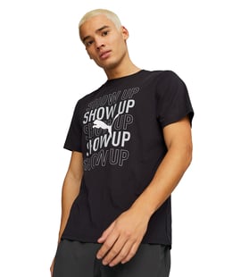 Puma Performance Running Graphic Kısa Kollu T-Shirt Siyah