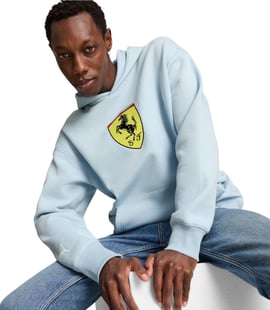 Puma Scuderia Ferrari Race Big Shield Kapüşonlu Sweatshirt Açık Mavi