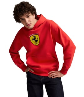 Puma Scuderia Ferrari Race Big Shield Kapüşonlu Sweatshirt Kırmızı