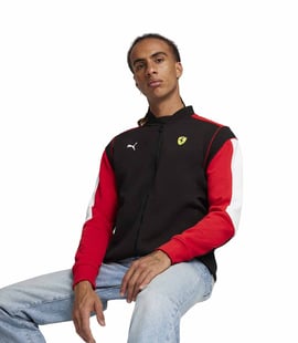 Puma Scuderia Ferrari Race MT7 Fermuarlı Sweatshirt Siyah Kırmızı