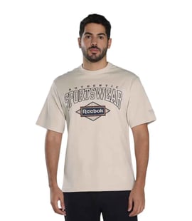 Reebok Sporting Goods Kısa Kollu T-Shirt Bej