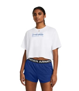 Under Armour Boxy Crop Branded Kadın Kısa Kollu T-Shirt Beyaz
