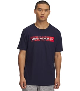 Under Armour Camo Chest Stripe T-Shirt Lacivert Kırmızı