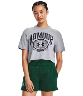 Under Armour Collegiate Kadın Kısa Kollu Crop T-Shirt Koyu Gri