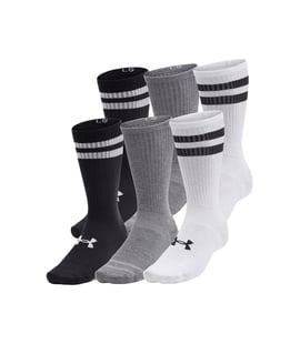Under Armour Essential 6'Lı Paket Crew Çorap Beyaz Siyah