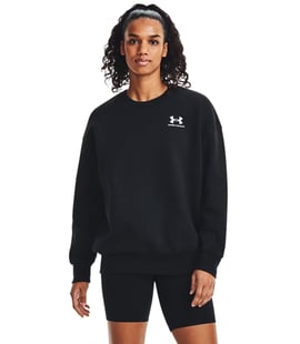 Under Armour Essential Fleece Kadın Oversize Uzun Kollu Sweatshirt Siyah