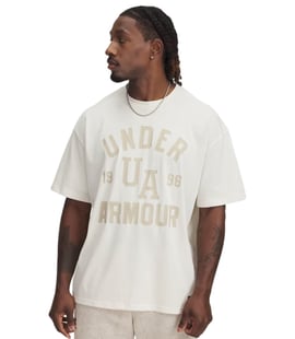 Under Armour Heavyweight Varsity Oversize Kısa Kollu T-Shirt Bej