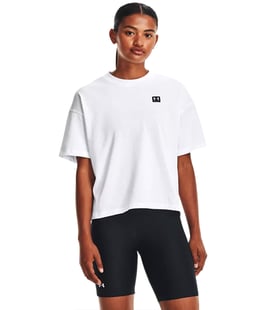 Under Armour LC Oversized Heavyweight Kadın Kısa Kollu T-Shirt Beyaz