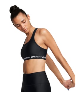 Under Armour Mid Çapraz Sırtlı Sporcu Sütyeni Siyah Beyaz
