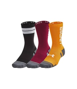 Under Armour Perf Tech Nov 3'Lü Paket Crew Çorap Bordo Gri