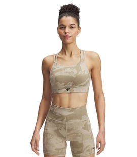 Under Armour Project Rock Bralette Sporcu Sütyeni Haki Kamuflaj