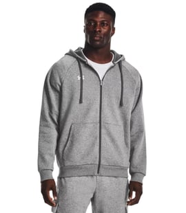 Under Armour Rival Fleece Fermuarlı Kapüşonlu Sweatshirt Gri