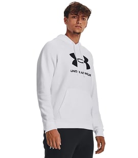 Under Armour Rival Fleece Logo Kapüşonlu Sweatshirt Beyaz
