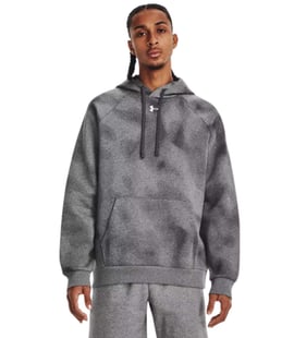 Under Armour Rival Fleece Printed Kapüşonlu Sweatshirt Gri