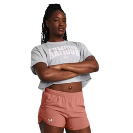Under Armour Scripted Kadın Kısa Kollu Crop T-Shirt Gri